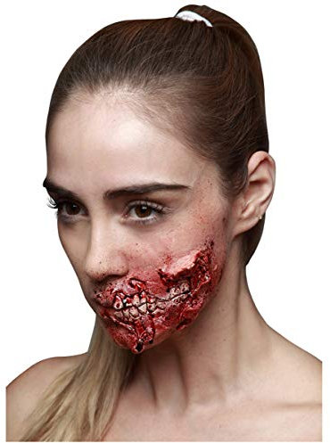 Horror-Shop Halloween Zombie Kieferfraß Latexwunde