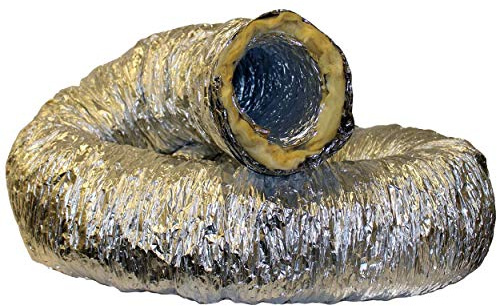 Kair 125mm x 10m Insulated Aluminium Flexible Ducting Hose | Made in the UK, Heavy-duty 3-layer construction, For dryer vents and cooker hoods and extractor fans