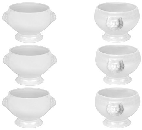 Lot de 6 soupières tête de lion – 0,4 l