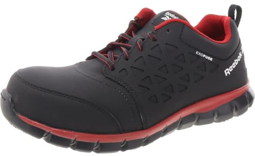 Reebok Work RB4058 Men's Sublite Cushion Work Athletic Composite Toe Black/Red, 9