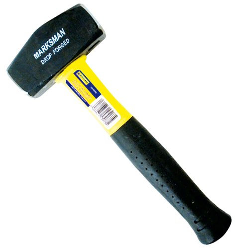3Lb Drop Forged Stoning Hammer - Short Handle, Comfort Grip, Fibreglass Rubber | Strong, Robust Builders Constructors, Hand Tool | Durable, Long Lasting | Multi Purpose