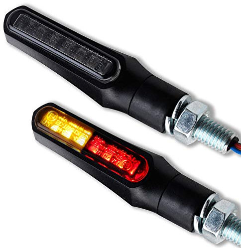 Germany Motorsports 3in1 LED Mini Blinker Rücklicht Bremslicht Kombination 3 in 1 Shark X1 Motorrad Quad Roller universal schwarz getönt