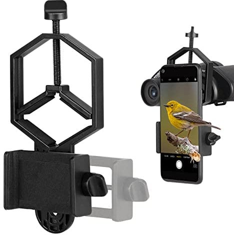 SOLOMARK Grande formato universale per telefono adattatore fotocamera per cannocchiale/telescopio/microscopio/binocolo Fit diametro oculare 32 mm – 62 mm