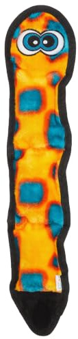 Outward Hound Invincibles Orange Snake Plush Dog Toy, Large | Long Plush Design, Interactive Play, Soft Fabric, Multiple Squeakers, Suitable for Everyday Play