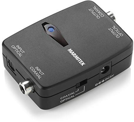 Audio Konverter Toslink zu Koaxial - Marmitek Connect TC22 - Audio Wandler - Coax auf Toslink - Zweiweg (2-way) - Beide Ausgänge gleichzeitig aktiv - Optical (Spdif) - Coaxial