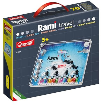 Quercetti Rami Travel, Innovatives Spielzeug für Kinder 5 Jahre, fördert Computational Thinking & Logik, pädagogisches Montessori Spielzeug für kreatives Lernen & Programmieren ohne Computer