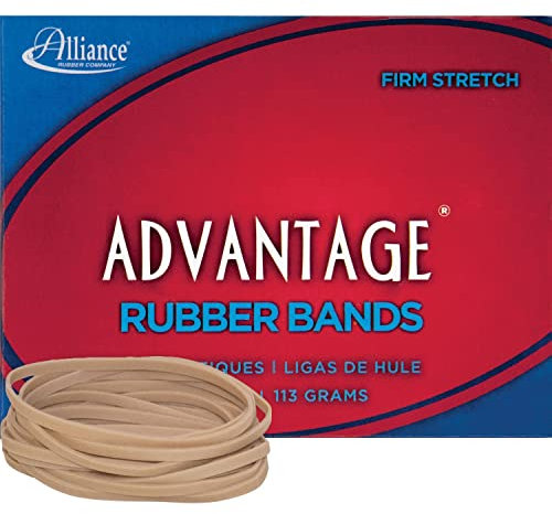 Alliance Rubber 26339 Advantage Rubber Bands Size #33, 1/4 lb Box Contains Approx. 150 Bands (3 1/2 x 1/8, Natural Crepe), Beige
