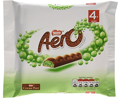 Aero Bubbly Peppermint Chocolate Bar 4 Pack Multipack 108g
