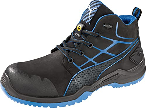 PUMA Safety Krypton Blue Mid Work Shoe Safety Shoe S3 SRC fibreglass Cap Metal-Free Penetration Protection Men