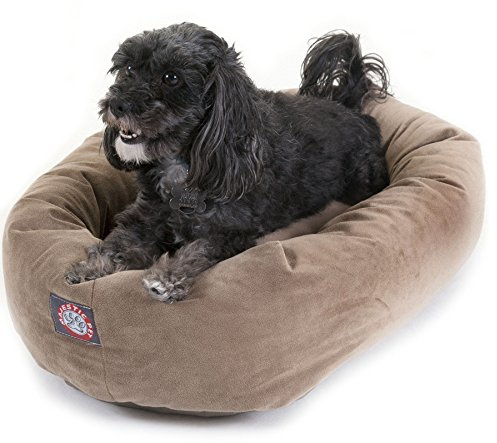 Majestic Pet Hundebett in Bagel-Form, 60,96 cm, grau, Wildleder, Products