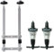 Bar Essentials Wall Fixing Bottle Bracket & 2 x 25ml Optic Set, Silver, L