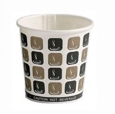 Thali Outlet - 500 x 4oz Mocha Cafe Printed Paper Single Wall Disposable Tea Coffee Espresso Hot Drinks Cup
