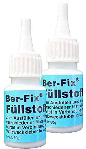 Ber-Fix Füllstoff-Granulat für Industrie- und Sekundenkleber Perfekte Schweißnaht-Reparatur, WEISS, 30g, 2 Stück