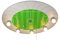 Niermann Standby 668 A++ to E, Deckenleuchte, Holz, grün/silber, 71 x 53 x 7 cm