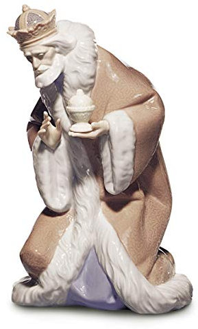 LLADRÓ Krippenfigur Melchior. Ii. Heilige DREI Könige. Porzellan.