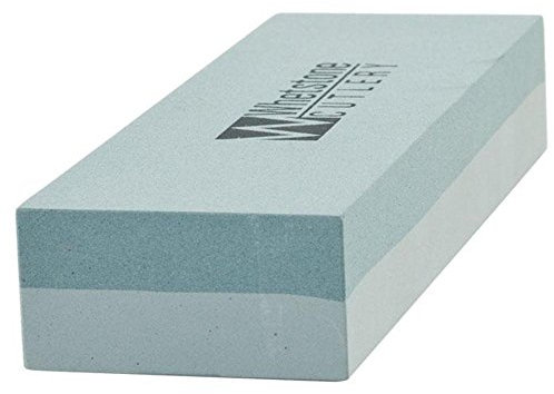 Whetstone Cutlery Whetstone Pierre à couteaux gris double grain 400/1000 Aiguise et polit les outils tranchants et les couteaux de cuisine, de chasse et de poche par Whetstone, lot de 1, calcaire