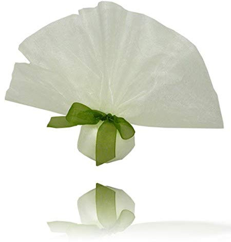 EinsSein 20x Tüllkreise Creme-Organzasäckchen Hochzeitsmandeln Gastgeschenk Hochzeit Tüll