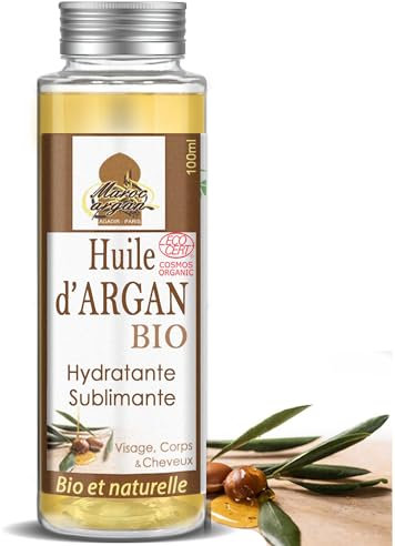 Olio di Argan BIO del Marocco - Antirughe e Nutriente - 100% Pura 100ml - Cura per Pelle Magnifica e Capelli Sublime, Pressato a freddo e filtrata, Qualità superiore garanzia
