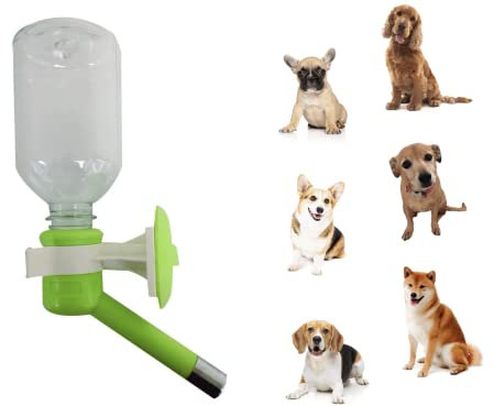 Choco Nose Patented No-Drip Small-Medium Sized Dogs/Cats Water Bottle/Feeder Cages Crates 300ML Mess Free Leak-Proof Nozzle 16mm Apple Green (C590)
