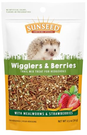 Sunseed Vita Prima Wigglers & Berries Hedgehog Treats - High-Protein Berry Mix for Hedgehogs - Ideal Daily Supplement for Enhancing Your Hedgehog's Diet