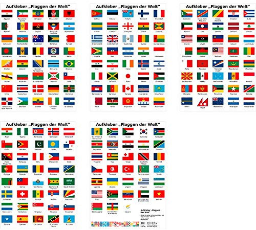 Everflag Aufkleber Set mit Allen Flaggen der Welt
