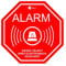 6er Alarm-Aufkleber-Set I hin166 5x5 cm I Achtung Gebäude, Objekt ist elektronisch alarm-gesichert I für Fenster-Scheibe, Tür I innenklebend wetterfest