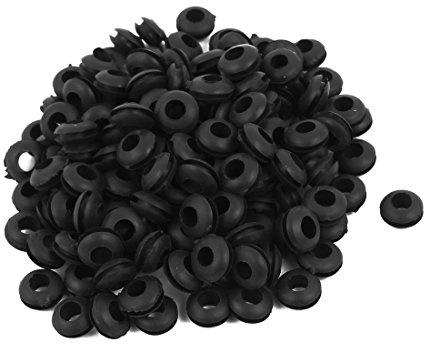 sourcing map Passe Fil Caoutchouc Oeillet Passe Câble Protecteur câble électrique joint noir câblage intérieur 4 mm diam 150pcs