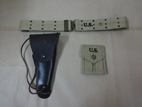 warreplica US .45 Modell M1916 Holster, M1936 Pistolengürtel und .45 Magazintasche - Reproduktion