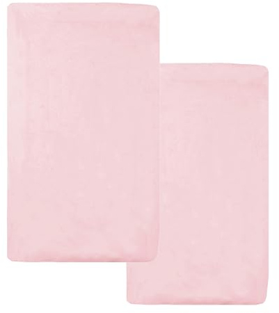 American Baby Company Pack of 2 100% Natural Cotton Jersey Knit 18 x 36 Cradle Sheet - Fitted, Pink, Soft Breathable, for Girls