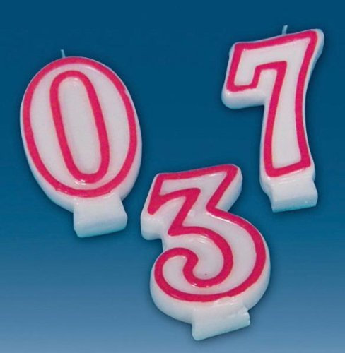 tib 11147 Geburtstagskerze, 17,8 cm, Weiß/Rot, Einheitsgröße