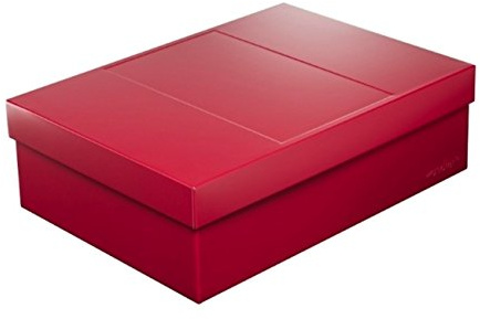 Infinity Boxes Metallbox + Deckel, Aufbewahrungsbox, groß, rot, lebensmittelecht, stapelbar, rechteckig, L25xB18xH8 cm