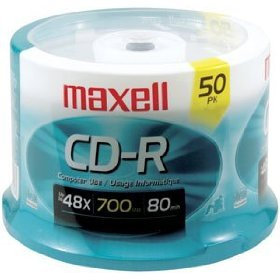 Maxell CD-R 80 CD-Rohling – RW vírgenes (CD-R, 700 MB, 52 x)