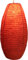 GURU SHOP Ovaler Lokta Papierlampenschirm, Hängelampe Coronada - Blümchen Orange, 52x29x29 cm