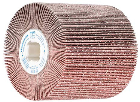 PFERD Fächerschleifwalze | 100 x 100 mm, Keilnut 19mm, Korund A 60 | 44783060 – zum universellen Einsatz auf Walzenantrieben