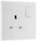 BG Electrical - Presa a muro con interruttore singolo, bordo rotondo, serie Nexus 800, bianco stampato, 13A, 821
