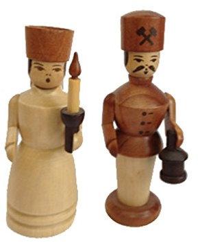 Rudolphs Schatzkiste Miniaturfigur Engel & Bergmann Natur Höhe=7cm NEU Weihnachten Seiffen Kerzen Kerzenständer Erzgebirge Winter Dekoration Bergbau Kirche Licht Holz Wald Fensterdeko