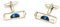 lillybox Manschettenknöpfe Cufflinks in Geschenkbox silberfarben blau mit Wasserwaage 067