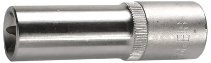 SW-Stahl 05674L Steckschlüssel-Einsatz 1/2 Zoll, E-Profil E18, Tief | Nuss aus Chrom-Vanadium-Stahl, matt verchromt, Länge 78 mm, lange Ausführung für E-Torx Schrauben, Premium Qualität