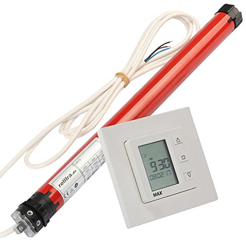 Rollladenmotor mit Zeitschaltuhr im SET Rohrmotor für Rollladen (40er | 13NM - 36kg Zugkraft)