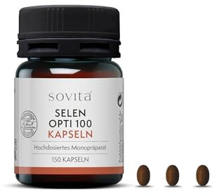 sovita Selen Opti 100 Kapseln, Hochdosiertes Monopräparat mit 100 µg Selen, 150 Kapseln