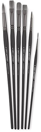 Jack Richeson Grey Matters Acrylic Brushes (Set of 6)