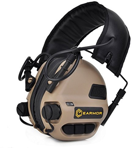 OPSMEN Auriculares electrónicos con amplificación de sonido deportivo, cancelación de ruido, protección auditiva, color verde, M31