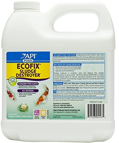 API Nettoyant pour Boue de Bassin Ecofix - Clarificateur d'eau et Traitement des boues - Bouteille de 1,89 l - Blanc