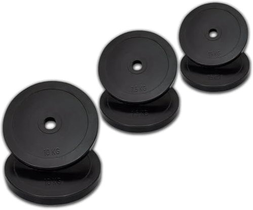 MaxStrength Weightlifting 2 Rubber Olympic Disc 5cm Weights Plates Powerlifting Bar Home Gym bodybuilding Strength Training Workout Exercise Fitness (10kg x 2 = 20Kg)