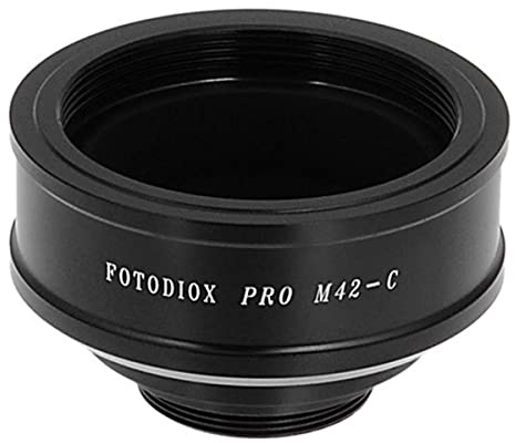 Fotodiox Pro Lens Mount Adapter, for M42 Screw Mount (42mm x1 Thread) lens to C-mount Movie Cameras and CCTV Cameras