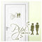 Grandora Wandtattoo Sprüche PIPI Lounge Mann Frau I olivgrün 27 x 18 cm I WC Türaufkleber Piktogramm Bad Badezimmer Wandaufkleber Wandsticker W755