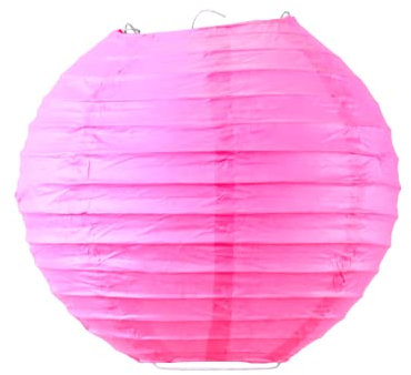 Boule Papier Rose Fushia 20cm - Lampion Papier en Papier de Riz - Lanterne Japonaise Rose Fushia pour Décoration de Mariage, Anniversaire, Fêtes