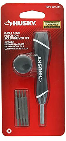 Husky 70381H 8 In 1 Reversible Bit Compact Precision Star Screwdriver Set with Onboard Storage