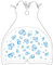 Sweam - Monoflosse verstellbar transparent 34 - 38 mit Wandtattoo Plouf blau