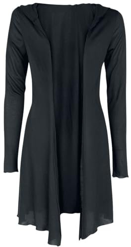 Forplay Damen schwarzer Langer Cardigan mit Kapuze 3XL
